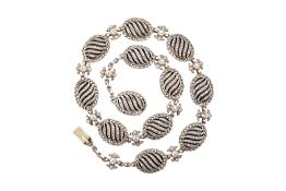 19TH CENTURY SILVER & PASTE COLLAR NECKLACE CASED