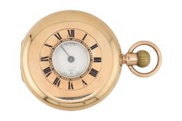 1920S 9CT GOLD HALF HUNTER POCKET WATCH