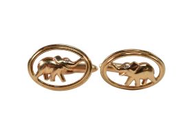 PAIR OF 14CT GOLD NOVELTY ELEPHANT CUFFLINKS