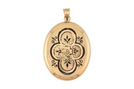 AUSTRO-HUNGARIAN GOLD ENAMEL LOCKET PENDANT