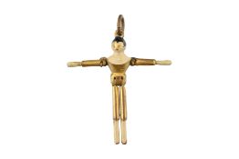 19TH CENTURY ARTICULATING PEG DOLL CHARM