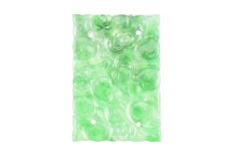 A CHINESE CARVED JADE PANEL