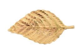 HALLMARKED 18CT GOLD LEAF BROOCH