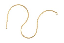ITALIAN 18CT GOLD FLAT LINK CHAIN NECKLACE