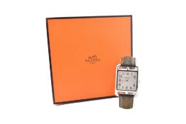 HERMES STAINLESS STEEL CAPE COD EXTRA LARGE WATCH