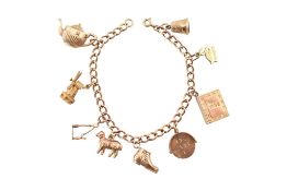VINTAGE 9CT GOLD CHARM BRACELET