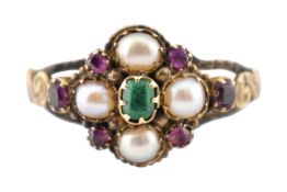 19TH CENTURY GEORGIAN GEM SET LOCKET RING