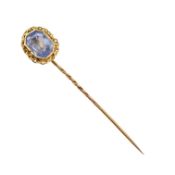 19TH CENTURY GOLD & SAPPHIRE STICK PIN