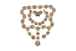 JAPANESE ENAMEL JEWELLERY, NECKLACE, BRACELET, BROOCH