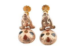 PAIR OF 19TH CENTURY GOLD PENDANT EARRINGS
