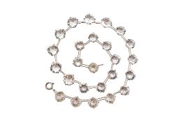 EARLY 20TH CENTURY SILVER & RHINESTONE RIVIERE NECKLACE