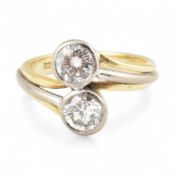 HALLMARKED 18CT BI COLOUR GOLD & DIAMOND TOIS ET MOIS RING