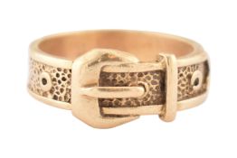 HALLMARKED 9CT BUCKLE RING