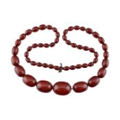 CHERRY AMBER BAKELITE BEAD NECKLACE