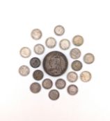 1892 QUEEN VICTORIA CROWN & COLLECTION OF SILVER THREEPENCE