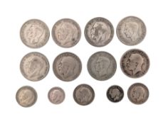 COLLECTION OF KING GEORGE V & KING GEORGE VII CIRCULATED SILVER COINS