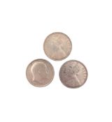 TWO QUEEN VICTORIA INDIA ONE RUPEE COINS & EDWARD VII EXAMPLE