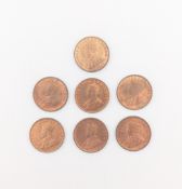 SIX GEORGE V INDIA QUARTER ANNA COINS