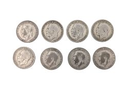EIGHT 20TH CENTURY SILVER FLORIN COINS