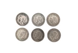 COLLECTION OF KING GEORGE VI SILVER HALF CROWNS