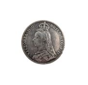 1891 QUEEN VICTORIA SILVER CROWN COIN
