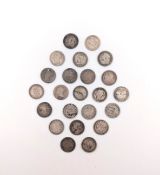 COLLECTION OF 19TH CENTURY QUEEN VICTORIA SILVER THREEPENCE