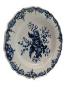 EARLY WORCESTER 18TH CENTURY PINE PATTERN PORCELAIN PLATE