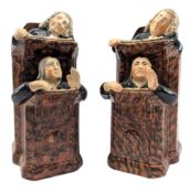PAIR OF EARLY 20TH CENTURY STAFFORDSHIRE VICAR & MOSES CERAMIC FIGURINES