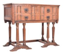 ARTS & CRAFTS OAK WOOD SIDEBOARD CHEST OF DRAWERS ON STAND