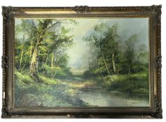 F. HOLZER (LATE 19TH / EARLY 20TH CENTURY) - OIL ON CANVAS LANDSCAPE PAINTING
