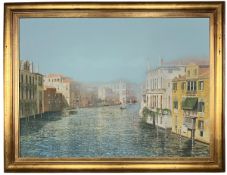 CHRIS WILD (B. 1945) - MIST OVER THE GRAND CANAL - OIL ON BOARD PAINTING