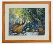 JUNE BEVAN (B. 1927) - 20TH CENTURY ACRYLIC ON PAPER PAINTING