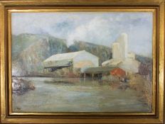 D. TOGG - MID 20TH CENTURY PALETTE OIL ON CANVAS PAINTING OF MILL