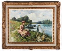 KARINE FIRMIN GIRARD - 20TH CENTURY OIL ON BOARD POST-IMPRESSIONIST PAINTING