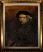 JASON THREFALL AFTER REMBRANDT - 1978 OIL ON CANVAS PORTRAIT PAINTING