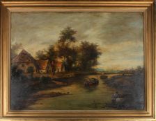 F. ALLIN (EARLY 20TH CENTURY) - UNTITLED OIL ON CANVAS LANDSCAPE PAINTING