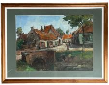 UNKNOWN LATE 20TH CENTURY - UNTITLED OIL ON CANVAS LANDSCAPE PAINTING