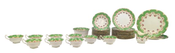 ROYAL DOULTON - RETRO VINTAGE LIME GREEN GILDED FLORAL PART TEA SERVICE