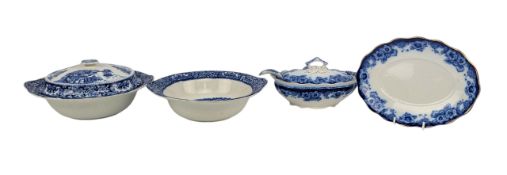 SMALL COLLECTION OF ENGLISH BLUE & WHITE PORCELAIN DINNERWARES