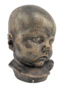 20TH CENTURY PLASTER WORKED SCULPTURE OF A BABY'S HEAD