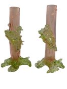 PAIR OF LATE 19TH CENTURY POSSIBLY THOMAS WEBB GLASS PILL VASES