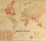 REPRODUCTION HOWARD VINCENT MAP OF THE BRITISH EMPIRE