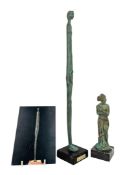 TWO 20TH CENTURY BRONZE SCULPTURES OF LADIES ON STANDS
