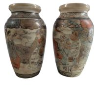 PAIR OF 19TH CENTURY JAPANESE SATSUMA CERAMIC VASES
