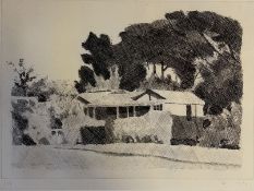 IAN FRASER RCA (1933-1986) - BUNGALOW SET IN TREES, 1978 - ARTIST'S PROOF ETCHING