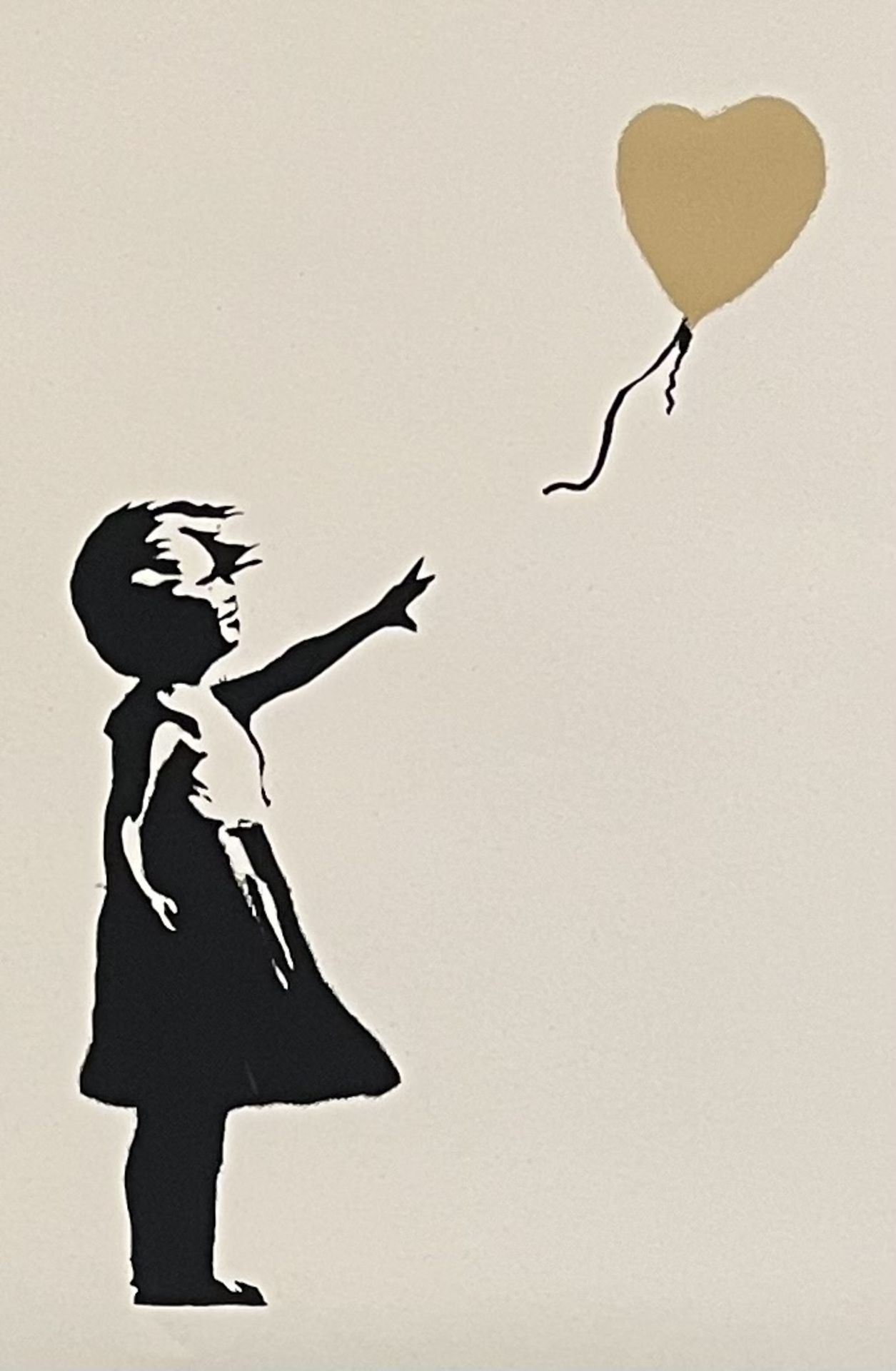 West Country Prince Girl With A Balloon - Gold Screen print on paper ...