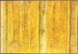 CLARA MATELLI - RISONANZA IN OCRA, 1999 - MIXED MEDIA PAINTING