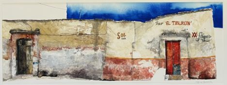 MAT BARBER KENNEDY RI (B. 1962) - BAR: EL TIBURÓN, 1999 - MIXED MEDIA ON PAPER