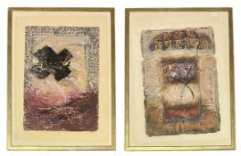 DAVID DODSWORTH (B. 1952) - TWO CARBORUDUM ETCHINGS ON HANDMADE PAPER