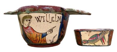 LOUIS DESMANT (1844-1902) - TWO LATE 19TH/EARLY 20TH CENTURY LUSTRE POTTERY ITEMS